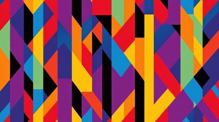Vibrant Abstract Geometric Pattern with Bold Colors and Shapes