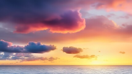 Obraz premium Serene Sunset Over Calm Ocean