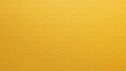 Perfectly Assembled Yellow Jigsaw Puzzle: Unity and Completeness in Seamless Design