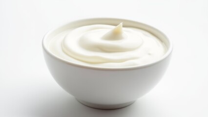Bowl Of White Smooth Creamy Yogurt