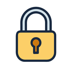 Closed Padlock Representing Security or Privacy Icon Design