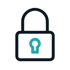 Closed Padlock Representing Security or Privacy Icon Design