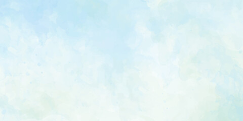 Blue watercolor abstract background. Watercolor blue background. Watercolor cloud texture. blue watercolor background texture, abstract painted white clouds with pastel blue border grunge