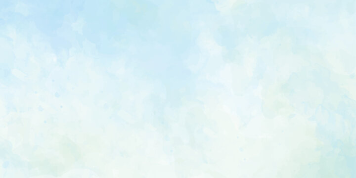 Blue watercolor abstract background. Watercolor blue background. Watercolor cloud texture. blue watercolor background texture, abstract painted white clouds with pastel blue border grunge