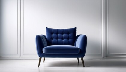 blue classic armchair in a room