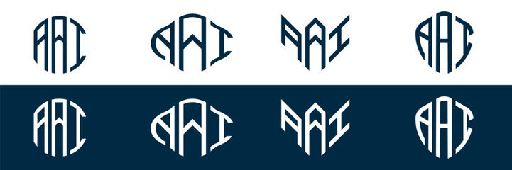 AAI letter logo design in FOUR different style