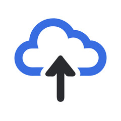 Cloud with Up Arrow Representing Upload or Backup Icon Design