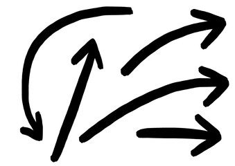 手書き矢印セット　黒ブラック