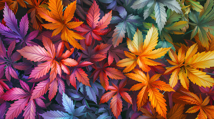 Colorfull leafes on background