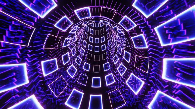 3d loop background of infinity cylindrical futuristic tunnel - suitable for music visual artworks