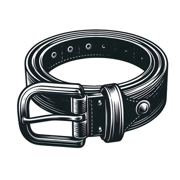 black leather belt rolled up clip art preview