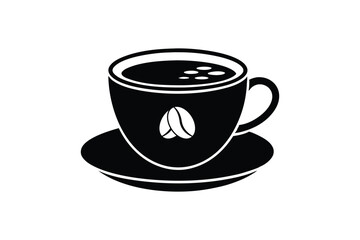 A cappuccino cup icon silhouette art design.eps