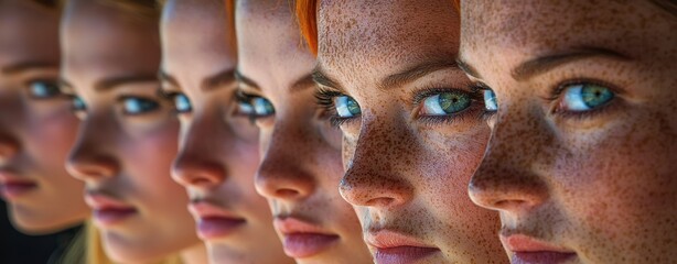 Obraz premium Identical Twins with Freckles - Striking Close-up Portrait
