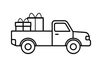 Naklejka premium cartoon truck isolated on white