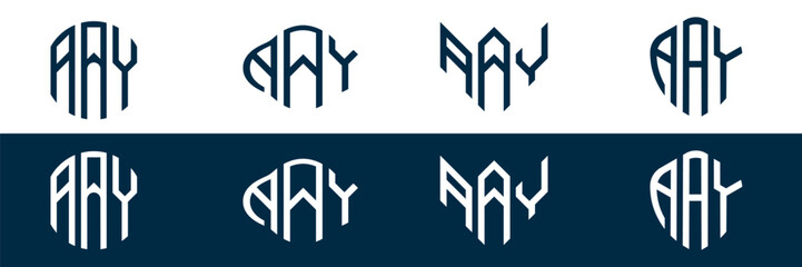 AAY letter logo design in FOUR different style
