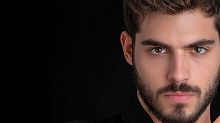 Fototapeta premium Close-up portrait of a man with a serious expression