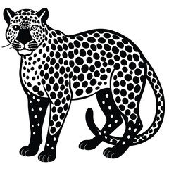 Fototapeta premium Leopard vector silhouette Single collection 