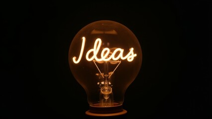 Illuminated Ideas In Lightbulb Filament