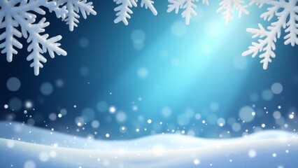 Winter Snow Background With Snowflake Decoration
