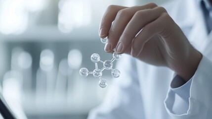 Researcher Analyzing Molecular Structures on Computer Screen