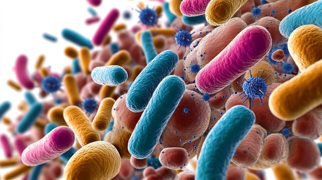 Importance of microorganisms in human health highly detailed depiction of gut microbiota 