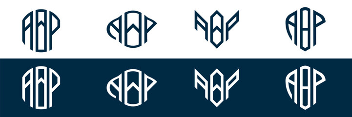 ABP letter logo design in FOUR different style