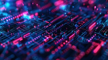 Obraz premium Circuit board Abstract technology innovation advanced electronic. AI generated image