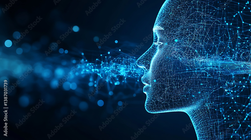 Poster an ai powered system enhancing voice synthesis by analyzing speech patterns, tonal variations, and u