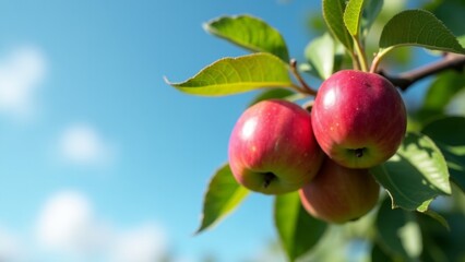Obraz premium Red Apples On Tree Branch