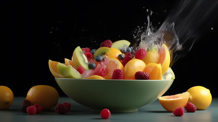 Fruit in a bowl, combined with movement, a sense of energy