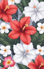 Obraz premium Tropica Flowers isolated background 