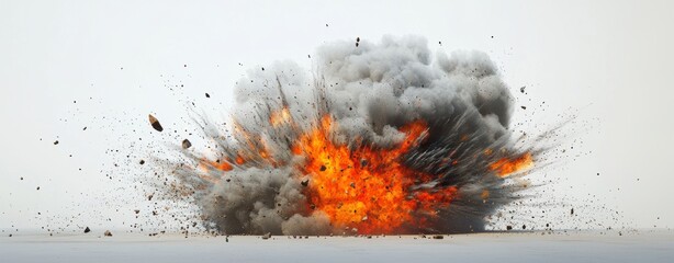 Powerful Explosion Image Stock Photo of Fiery Blast