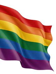 Fototapeta premium rainbow flag waving in the wind on transparent background lgbt flag