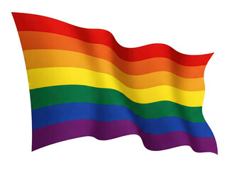 Fototapeta premium rainbow flag waving in the wind on transparent background lgbt flag