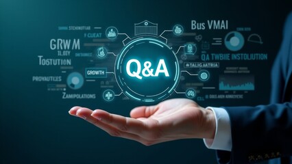 Man Presenting Q&A Business Concept Graphic