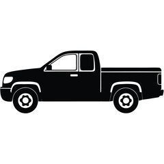 Side View Of A Rugged Pickup Truck Vector Illustration - Modern, Customizable, High-Quality Design