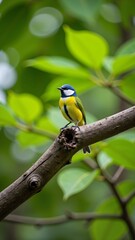 Fototapeta premium The little bird in green