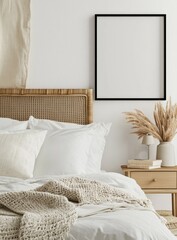 Cozy, minimalist bedroom scene