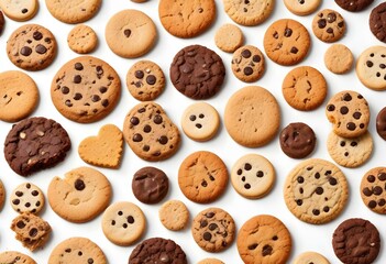 Cookies collection on a white background