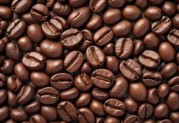 roasted coffee beans isolated on white background