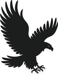 Majestic Eagle Silhouette Vector – Bold Bird of Prey in Flight