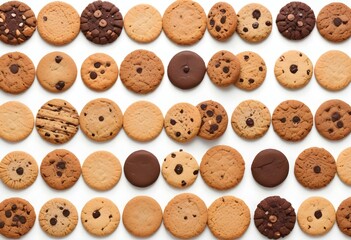 Obraz premium Cookies collection on a white background