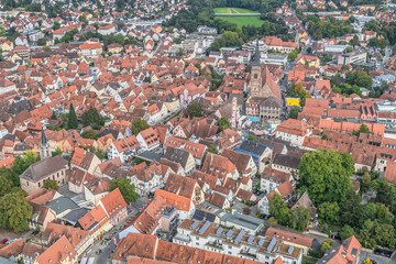 Obraz premium Die mittelfränkische Stadt Schwabach in der Metropolregion Nürnberg im Luftbild