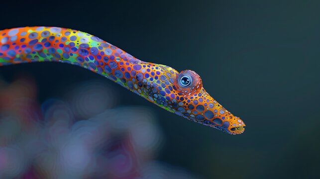 3D model of a multi-colored pipefish