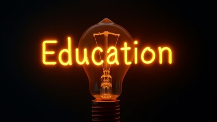 Education Concept- Glowing Light Bulb Symbol