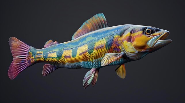 3D model of a multi-colored snook