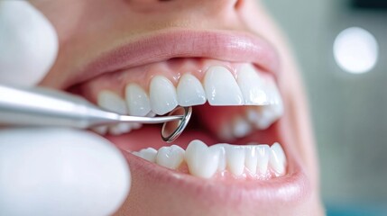 Fototapeta premium Healthy teeth, dental check-up, mouth open wide