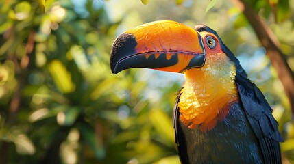 Obraz premium 3D model of a multi-colored toucan