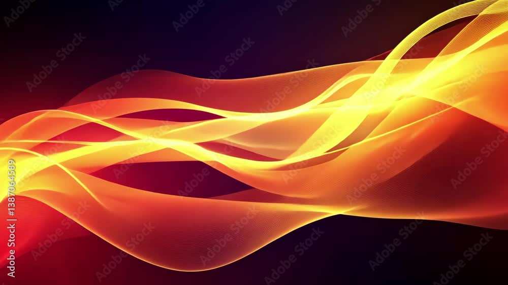 Poster abstract red and yellow waves create dynamic energy in a vivid display of color and motion, abstract