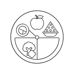 Healthy food plate with balanced nutrients
